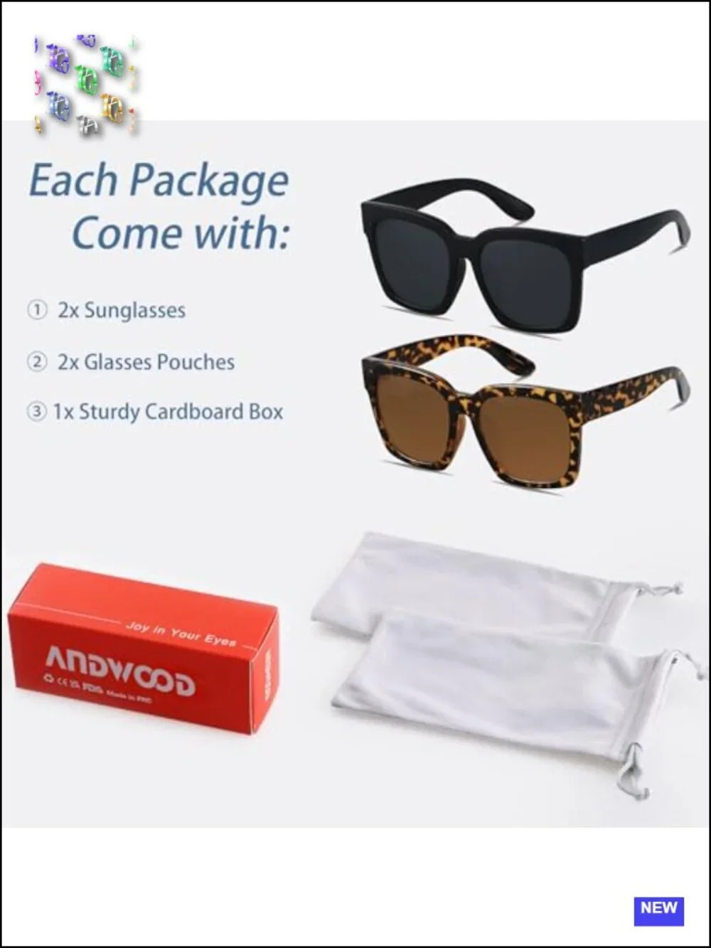 Oversized Square Sunglasses for Women XL UV400 Protection Plastic Frame